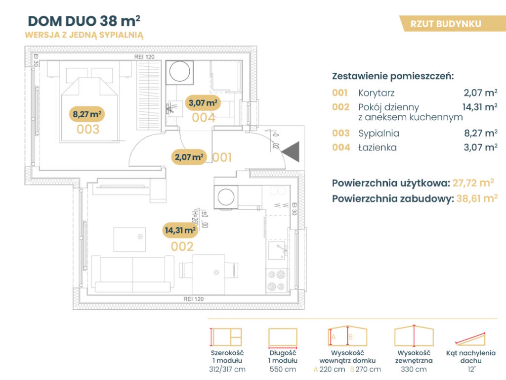 Rzut DUO 38m²